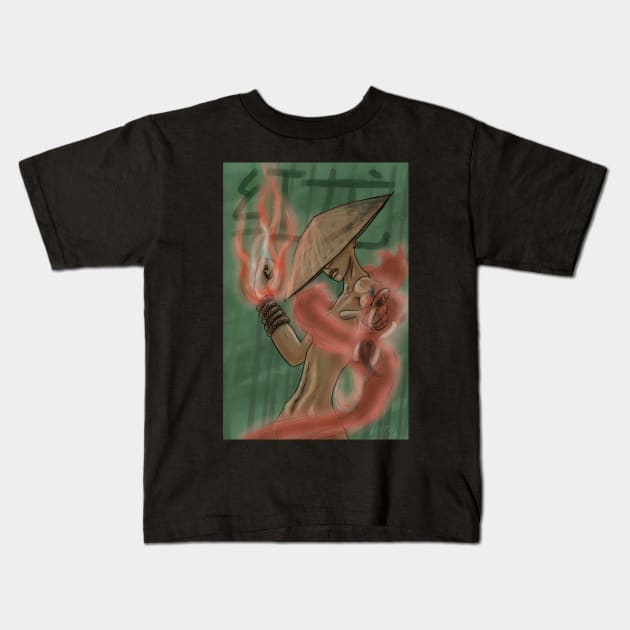 red dragon fist Kids T-Shirt by Space Spector